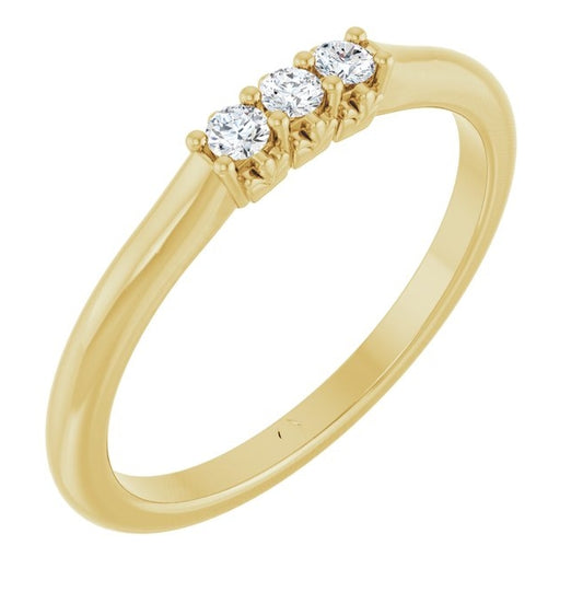 14K Yellow Or White Gold Round 2 Mm Polished .08 Ctw Natural Diamond Anniversary Band Size 7