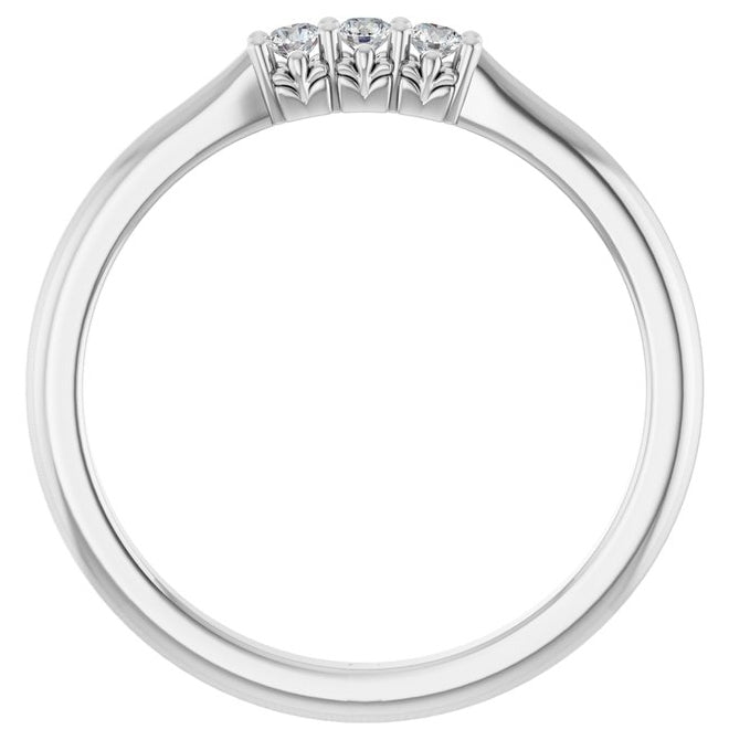 14K Yellow Or White Gold Round 2 Mm Polished .08 Ctw Natural Diamond Anniversary Band Size 7