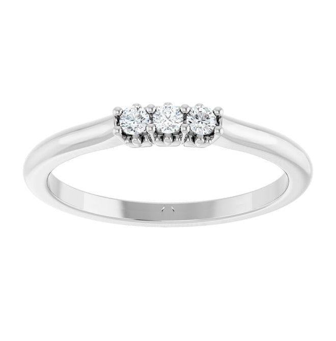 14K Yellow Or White Gold Round 2 Mm Polished .08 Ctw Lab-Grown Diamond Anniversary Band Size 7