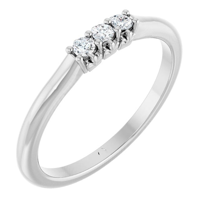 14K Yellow Or White Gold Round 2 Mm Polished .08 Ctw Natural Diamond Anniversary Band Size 7