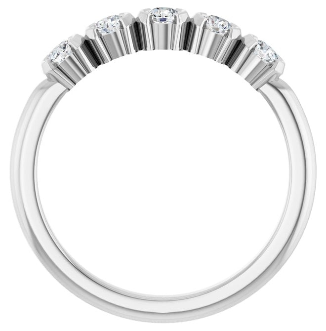 14K Yellow Or White Gold Round 2.5 Mm Polished 1/3 Ctw Lab-Grown Diamond Anniversary Band