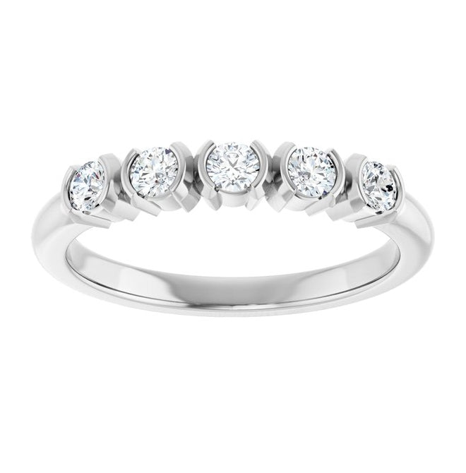 14K Yellow Or White Gold Round 2.5 Mm Polished 1/3 Ctw Lab-Grown Diamond Anniversary Band