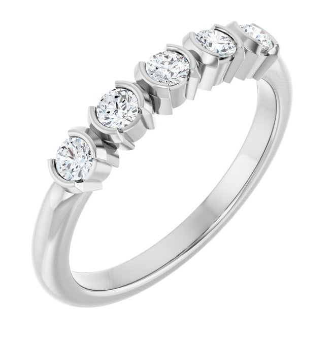 14K Yellow Or White Gold Round 2.5 Mm Polished 1/3 Ctw Lab-Grown Diamond Anniversary Band