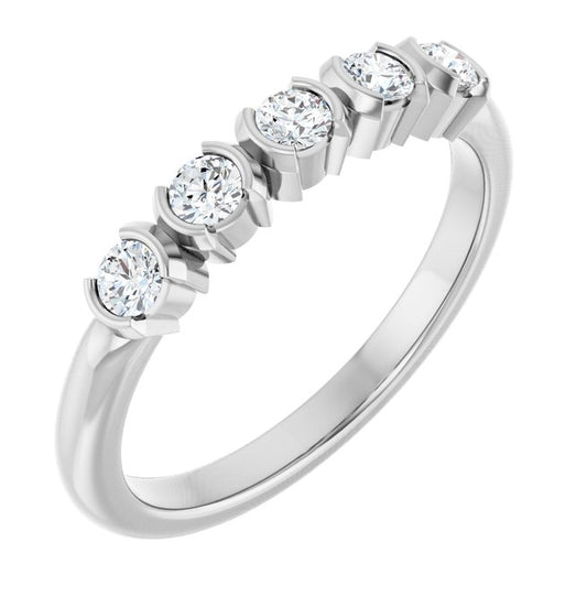 14K Yellow Or White Gold Round 2.5 Mm Polished 1/3 Ctw Lab-Grown Diamond Anniversary Band