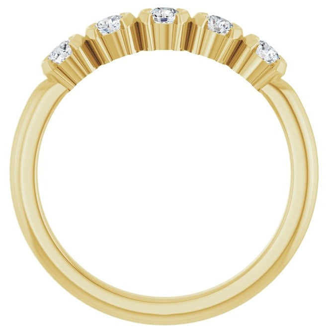 14K Yellow Or White Gold Round 2.5 Mm Polished 1/3 Ctw Lab-Grown Diamond Anniversary Band