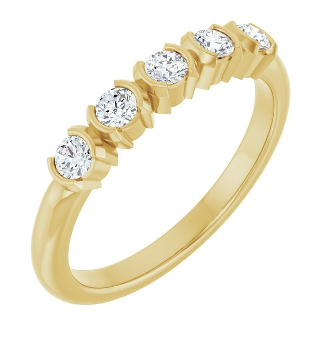 14K Yellow Or White Gold Round 2.5 Mm Polished 1/3 Ctw Lab-Grown Diamond Anniversary Band