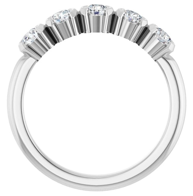 14K Yellow Or White Gold Round 3 Mm Polished 1/2 Ctw Lab-Grown Diamond Anniversary Band