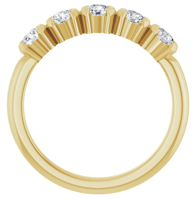 14K Yellow Or White Gold Round 3 Mm Polished 1/2 Ctw Lab-Grown Diamond Anniversary Band