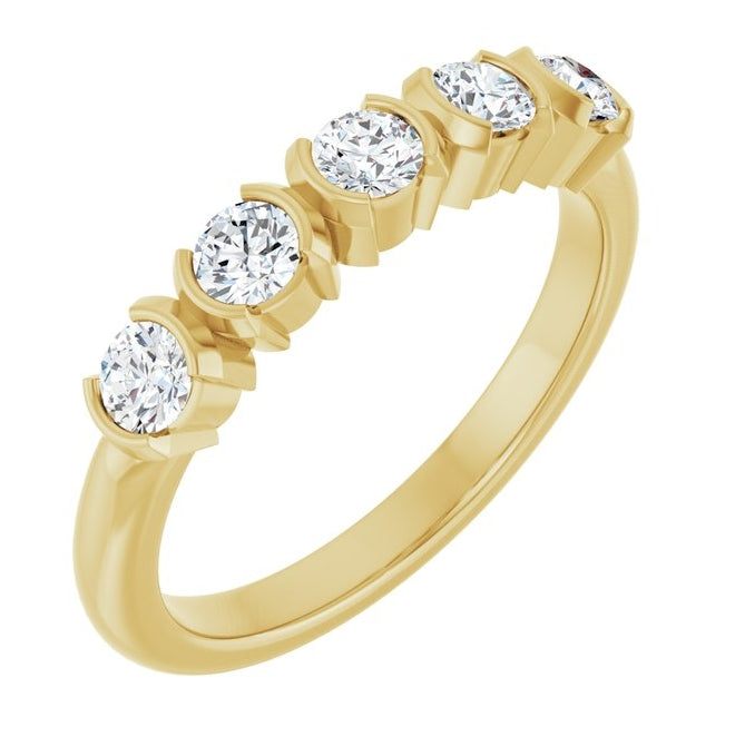 14K Yellow Or White Gold Round 3 Mm Polished 1/2 Ctw Lab-Grown Diamond Anniversary Band