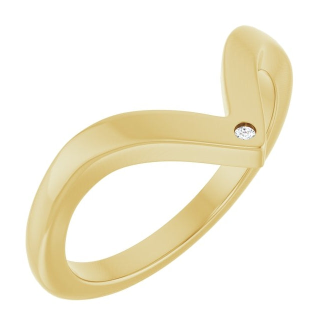 14K Yellow Or White Gold Round 1.2 Mm Polished .0075 Ct Lab-Grown Diamond Contour Band