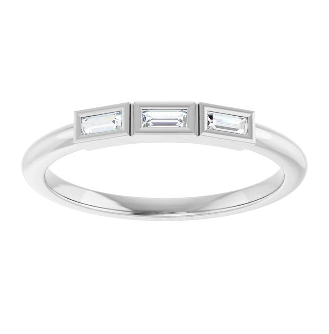 14K Yellow Or White Gold Straight Baguette Polished Natural Diamond Anniversary Band
