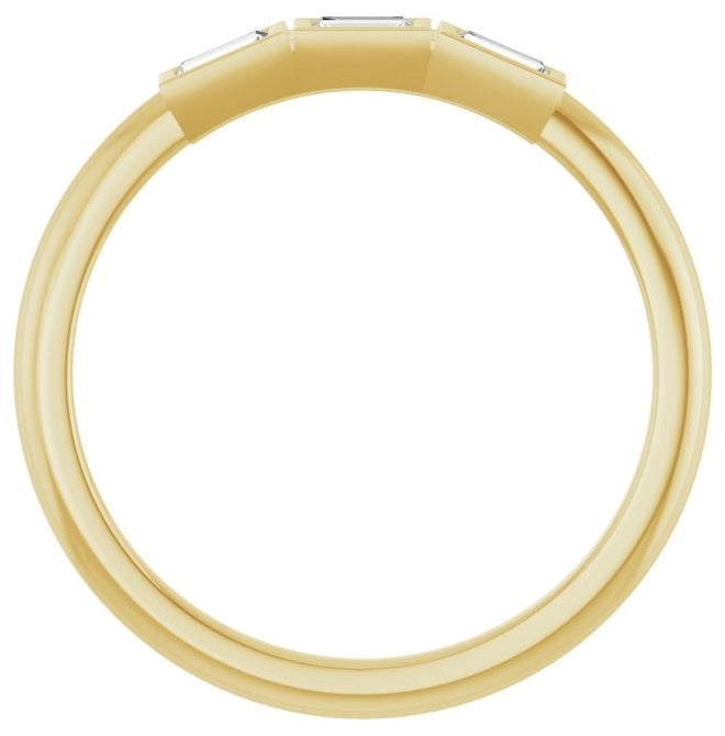 14K Yellow Or White Gold Straight Baguette Polished Natural Diamond Anniversary Band