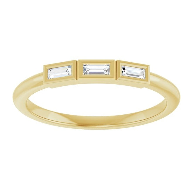14K Yellow Or White Gold Straight Baguette Polished Natural Diamond Anniversary Band