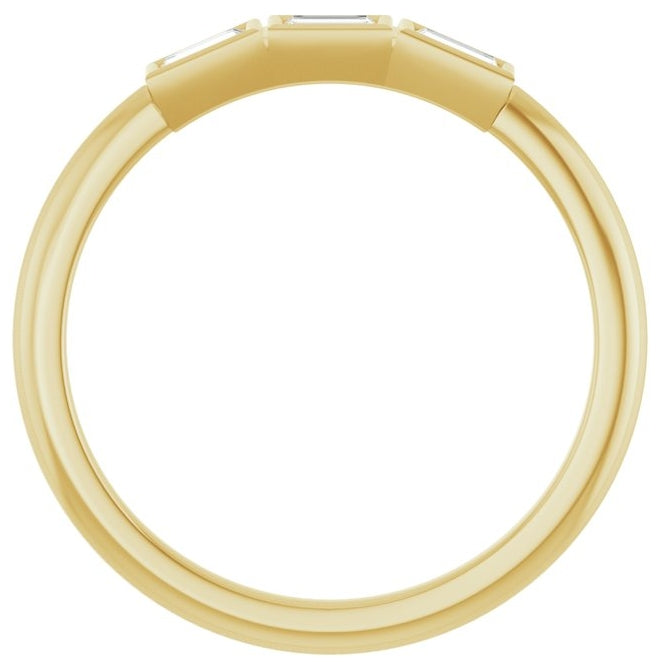 14K Yellow Or White Gold Straight Baguette Polished Natural Diamond Anniversary Band