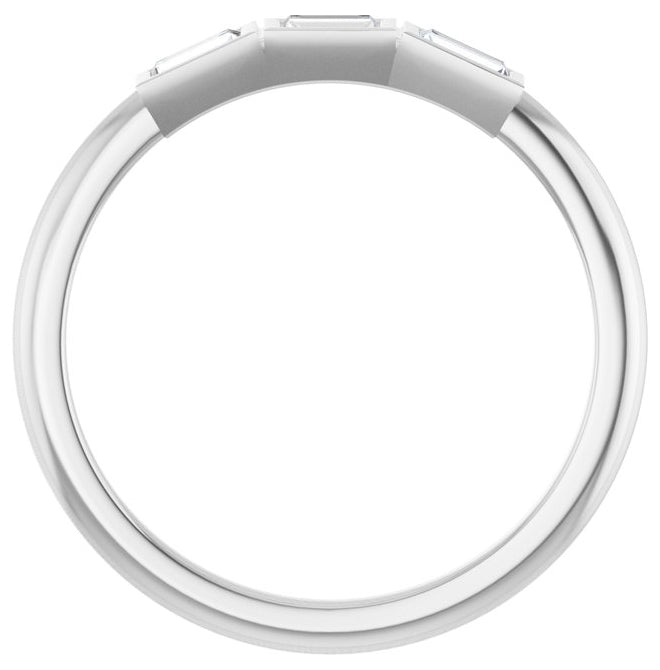 14K Yellow Or White Gold Straight Baguette Polished Natural Diamond Anniversary Band