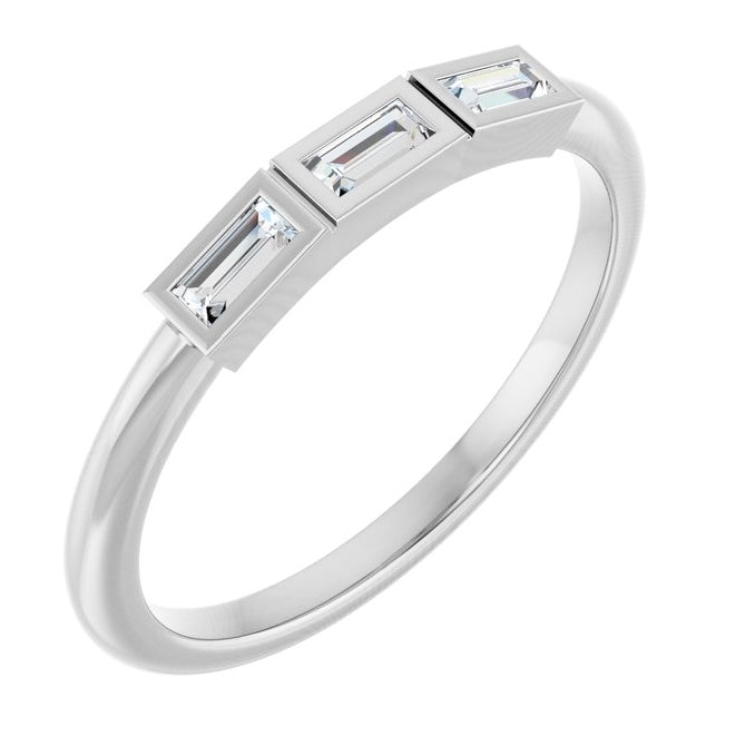 14K Yellow Or White Gold Straight Baguette Polished Lab-Grown Diamond Anniversary Band