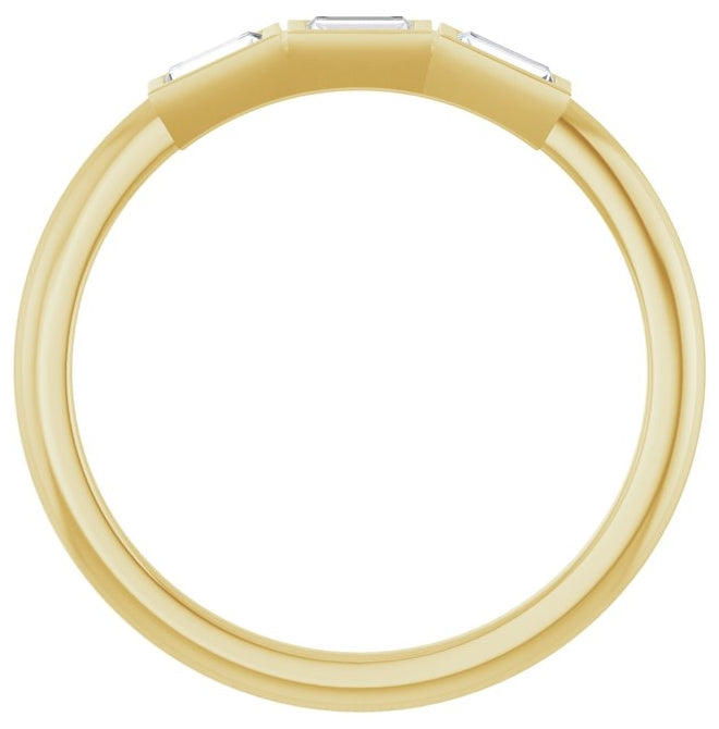 14K Yellow Or White Gold Straight Baguette Polished Lab-Grown Diamond Anniversary Band