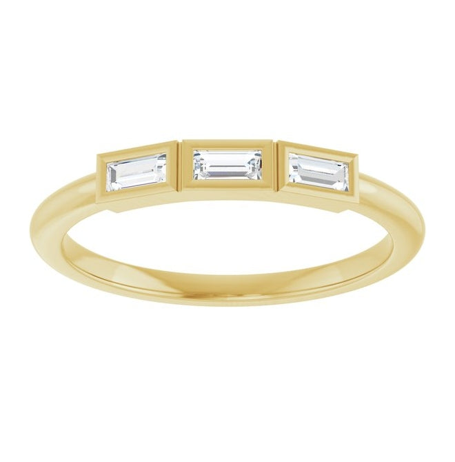 14K Yellow Or White Gold Straight Baguette Polished Lab-Grown Diamond Anniversary Band