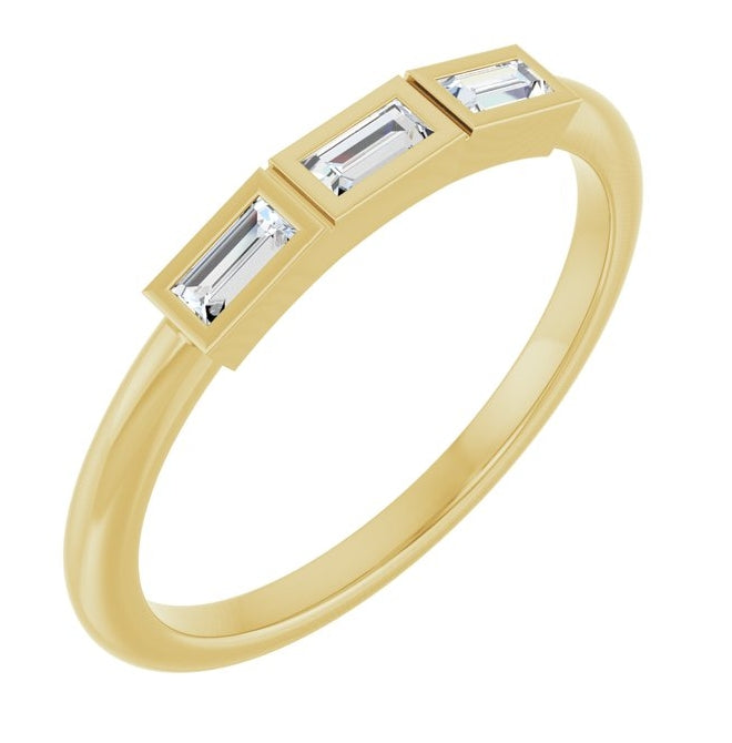 14K Yellow Or White Gold Straight Baguette Polished Lab-Grown Diamond Anniversary Band