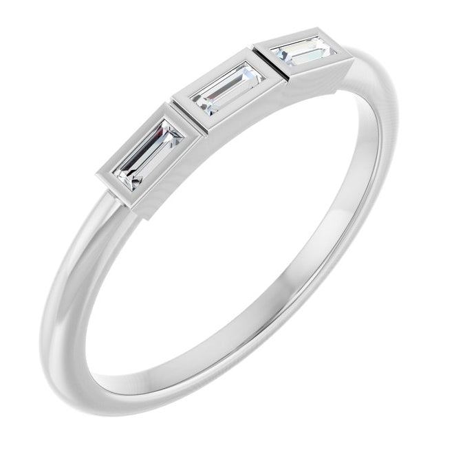 14K Yellow Or White Gold Straight Baguette Polished Lab-Grown Diamond Anniversary Band