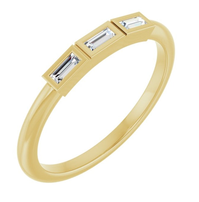 14K Yellow Or White Gold Straight Baguette Polished Lab-Grown Diamond Anniversary Band