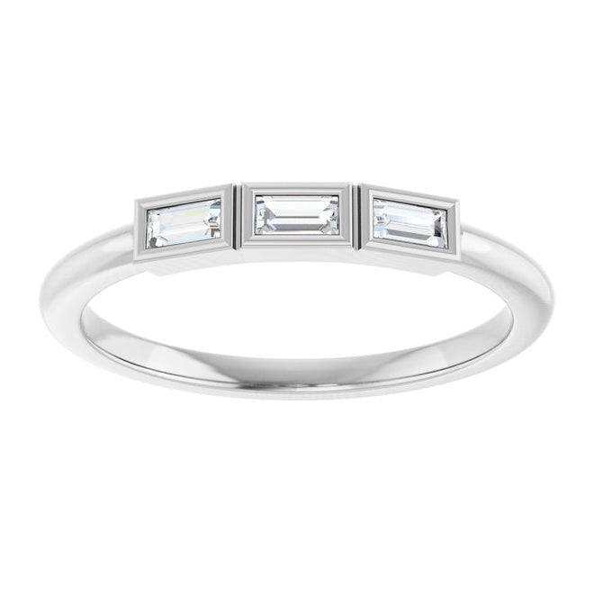 14K Yellow Or White Gold Straight Baguette Polished Lab-Grown Diamond Anniversary Band