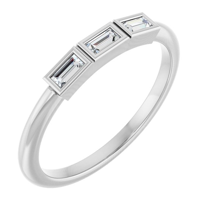 14K Yellow Or White Gold Straight Baguette Polished Lab-Grown Diamond Anniversary Band