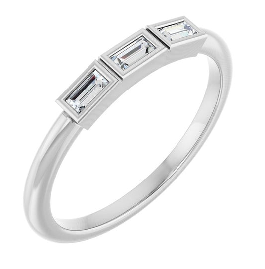 14K Yellow Or White Gold Straight Baguette Polished Lab-Grown Diamond Anniversary Band
