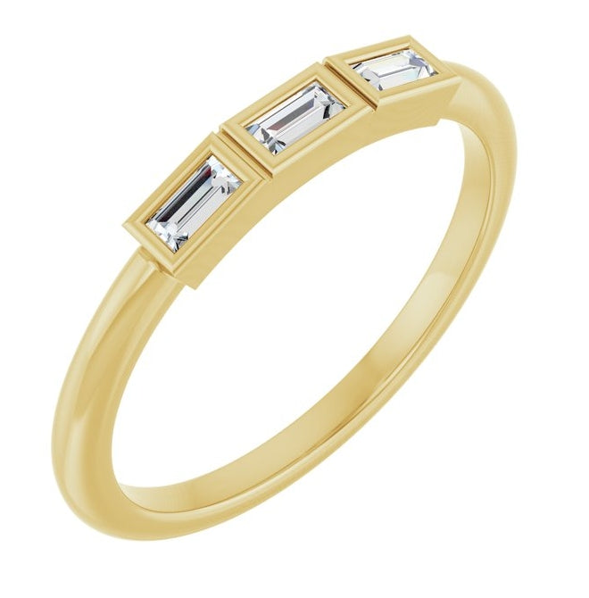 14K Yellow Or White Gold Straight Baguette Polished Lab-Grown Diamond Anniversary Band