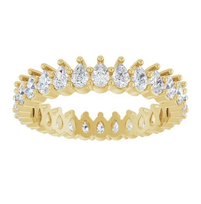 14K Yellow Or White Gold Pear 3 X 2 Mm Vs, F-G  Polished 1 3/8 Ctw Lab-Grown Diamond Eternity Band