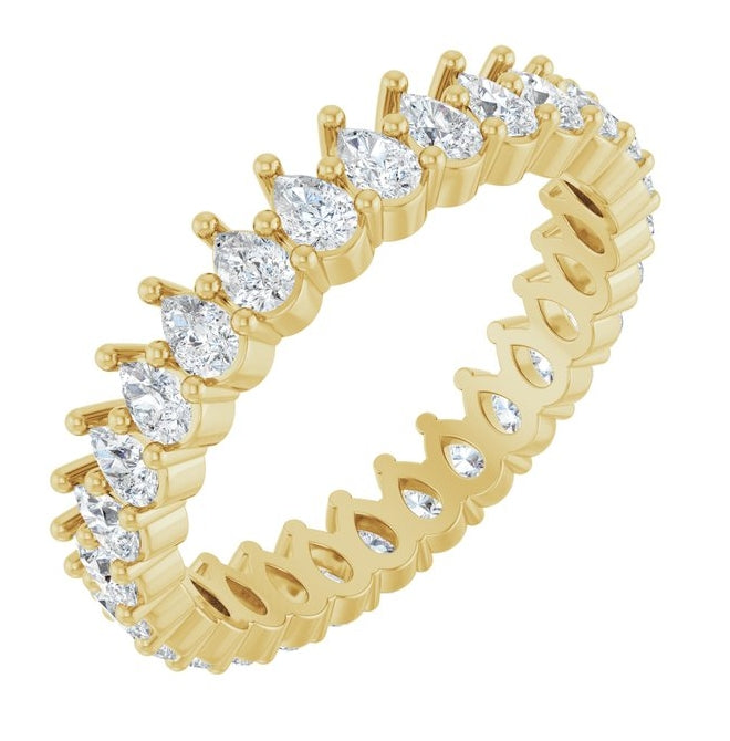 14K Yellow Or White Gold Pear 3 X 2 Mm Vs, F-G  Polished 1 3/8 Ctw Lab-Grown Diamond Eternity Band