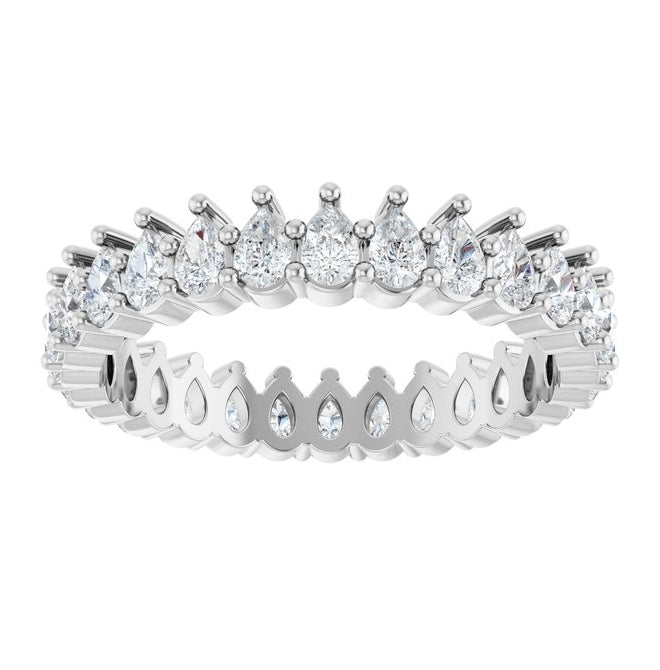 14K Yellow Or White Gold Pear 3 X 2 Mm Vs, F-G  Polished 1 3/8 Ctw Lab-Grown Diamond Eternity Band