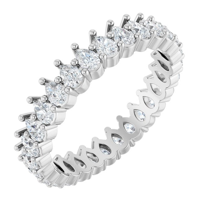 14K Yellow Or White Gold Pear 3 X 2 Mm Vs, F-G  Polished 1 3/8 Ctw Lab-Grown Diamond Eternity Band