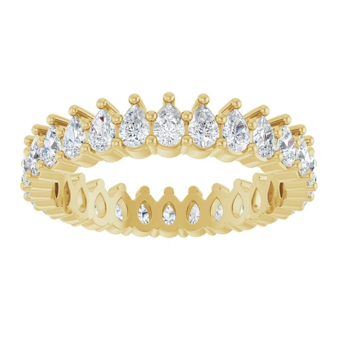 14K Yellow Or White Gold Pear 3 X 2 Mm Vs, F-G  Polished 1 3/8 Ctw Lab-Grown Diamond Eternity Band