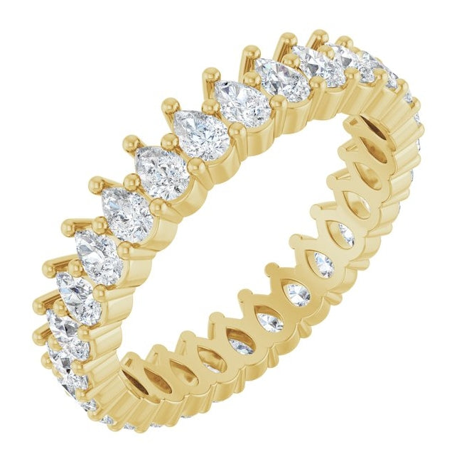 14K Yellow Or White Gold Pear 3 X 2 Mm Vs, F-G  Polished 1 3/8 Ctw Lab-Grown Diamond Eternity Band