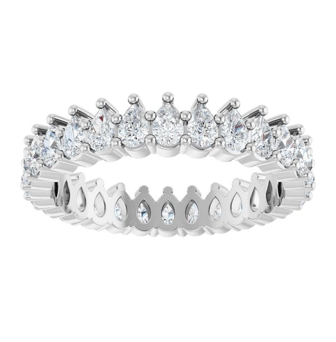 14K Yellow Or White Gold Pear 3 X 2 Mm Vs, F-G  Polished 1 3/8 Ctw Lab-Grown Diamond Eternity Band