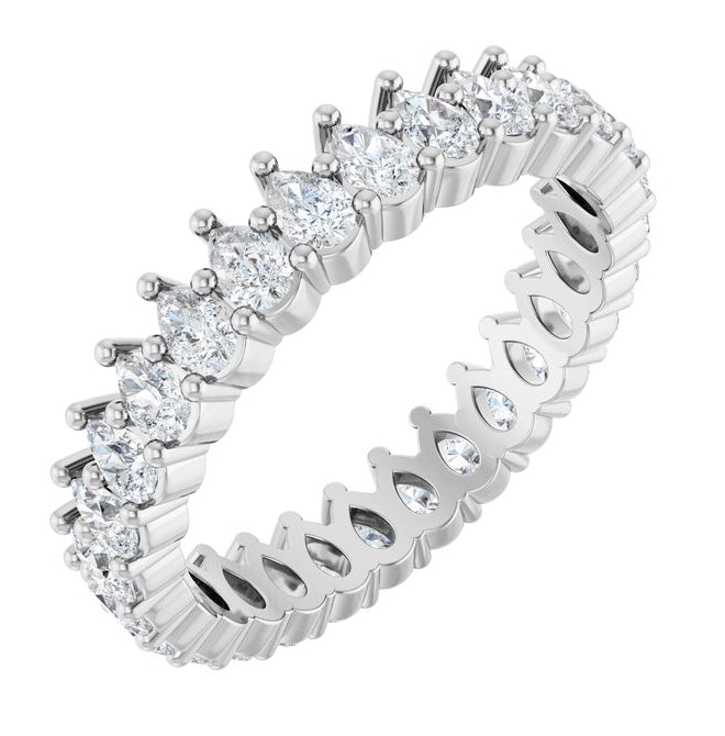 14K Yellow Or White Gold Pear 3 X 2 Mm Vs, F-G  Polished 1 3/8 Ctw Lab-Grown Diamond Eternity Band