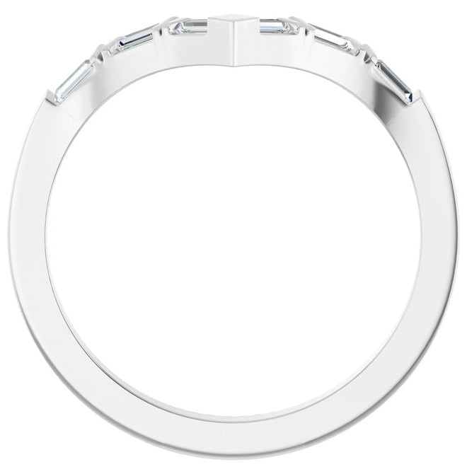 14K Yellow Or White Gold Straight Baguette 2.5 X 1.25 Mm Polished 1/5 Ctw Natural Diamond Contour Band
