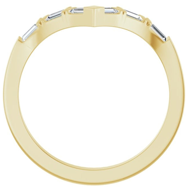 14K Yellow Or White Gold Straight Baguette 2.5 X 1.25 Mm Polished 1/5 Ctw Natural Diamond Contour Band