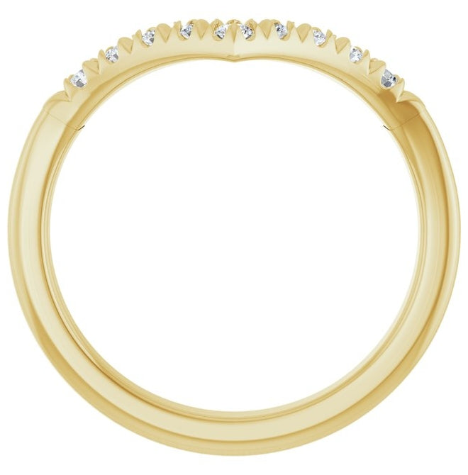 14K Yellow Gold Round 2 Mm Polished 1/4 Ctw Lab-Grown Diamond Contour Band Size 7
