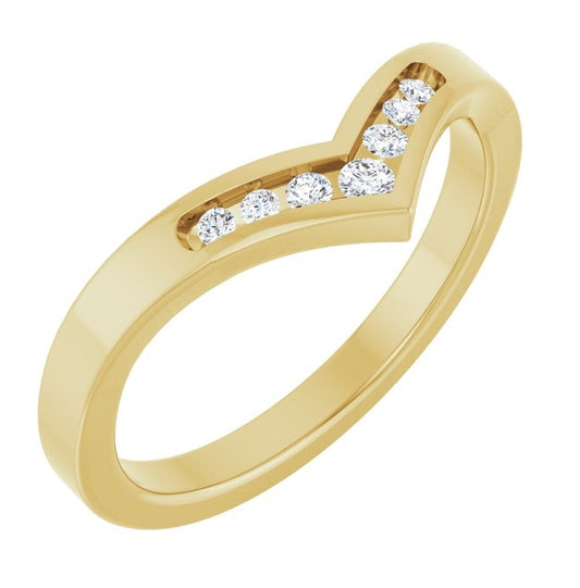 14K Yellow Or White Gold Round 1.8 Mm Polished .08 Ctw Lab-Grown Diamond Contour Band