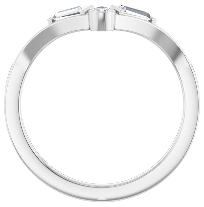 14K Yellow Or White Gold Pear 3 X 2 Mm Polished 1/6 Ctw Lab-Grown Diamond Contour Band