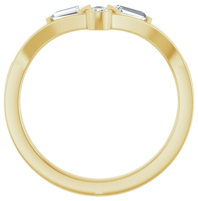 14K Yellow Or White Gold Pear 3 X 2 Mm Polished 1/6 Ctw Lab-Grown Diamond Contour Band