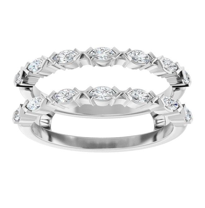 14K Yellow Or White Gold Marquise 3 X 1.5 Mm Polished 3/8 Ctw Lab-Grown Diamond Ring Guard