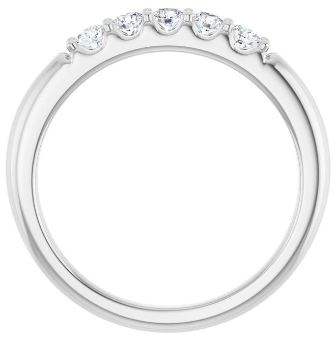 14K Yellow Or White Gold Round 2.5 Mm Polished 1/3 Ctw Lab-Grown Diamond Anniversary Band Size 7