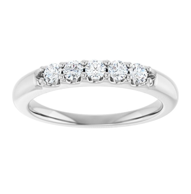 14K Yellow Or White Gold Round 2.5 Mm Polished 1/3 Ctw Lab-Grown Diamond Anniversary Band Size 7