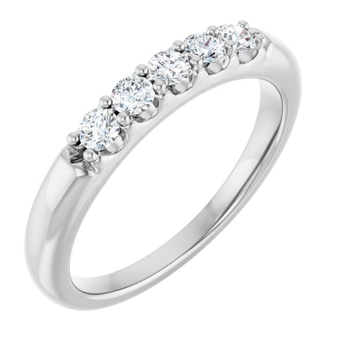 14K Yellow Or White Gold Round 2.5 Mm Polished 1/3 Ctw Lab-Grown Diamond Anniversary Band Size 7