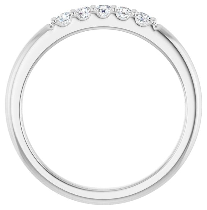 14K Yellow Or White Gold Round 2 Mm Polished 1/6 Ctw Lab-Grown Diamond Anniversary Band Size 7