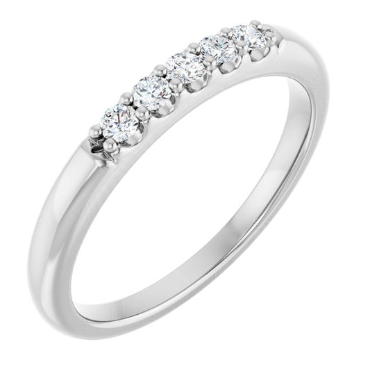 14K Yellow Or White Gold Round 2 Mm Polished 1/6 Ctw Lab-Grown Diamond Anniversary Band Size 7