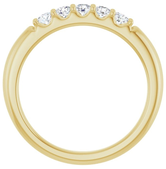 14K Yellow Or White Gold Round 2.5 Mm Polished 1/3 Ctw Lab-Grown Diamond Anniversary Band Size 7